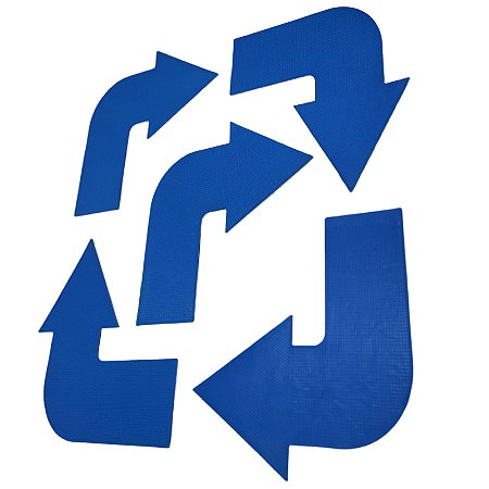 Seta Sinalizadora Curva AX Emborrachada 25cm Curva (KIT) 666 - PACK COM 5 AZUL
