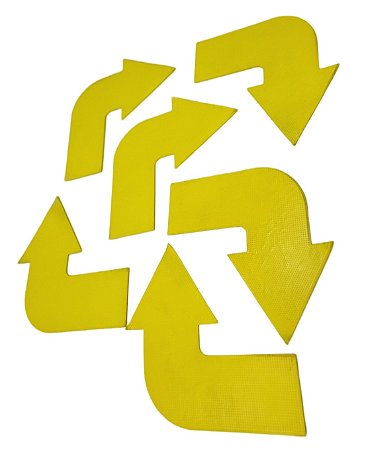 Seta Sinalizadora Curva AX Emborrachada 25cm (KIT) 666 - PACK Com 5 AMARELA