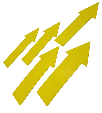 Seta Sinalizadora AX Emborrachada Reta 37cm  (KIT) 665 - PACK COM 5 AMARELO