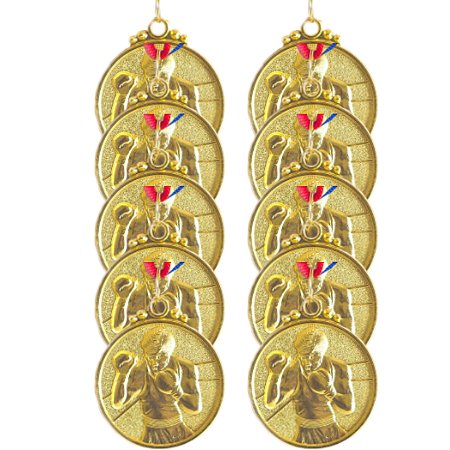 Medalha Boxe  Ouro AX 50mm  - Y221- PACK COM 10