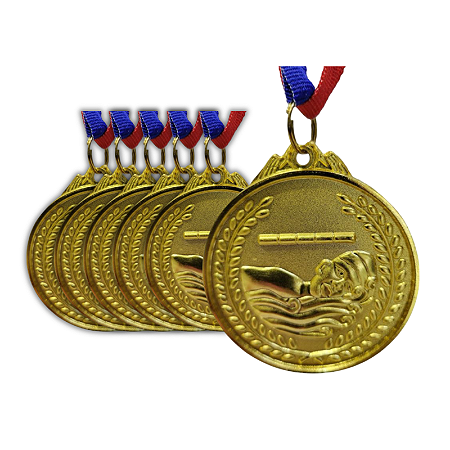 Medalha NATAÇÃO ONDA Ouro AX 65mm YWA 470 - PACK COM 10