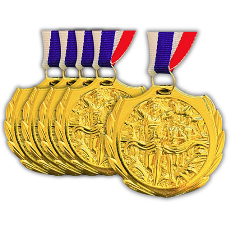 Medalha CORRIDA ATLETISMO AX 65mm Ouro - YWA 460 CHEGADA - PACK COM 10