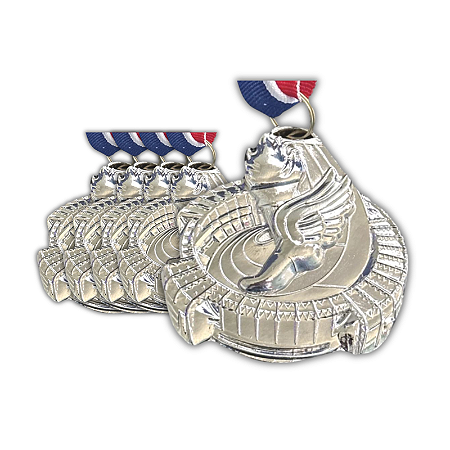 Medalha Honra ao Mérito Prata AX 60mm  - YWA 460 ESTADIO E TOCHA - PACK COM 10
