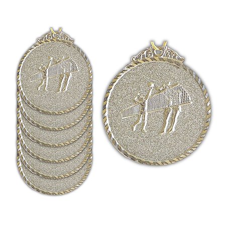 Medalha VOLEI Prata AX 50mm   - Y224P / 432 - PACK COM 10