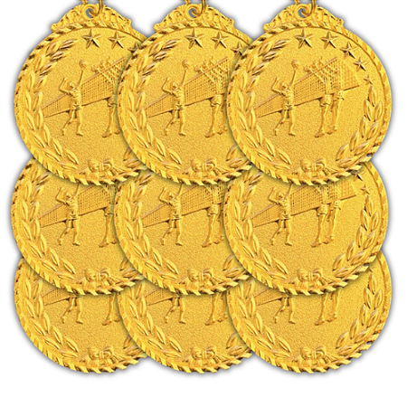 Medalha VOLEI AX 50mm Ouro - YWA 454- PACK COM 10