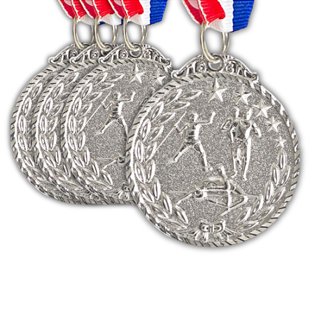Medalha ATLETISMO 3 Prata AX 50mm - Y225P - PACK COM 10