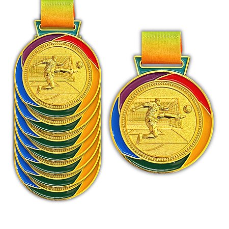 Medalha FUTEBOL Borda Colorida AX 65mm YWA 457- PACK COM 10