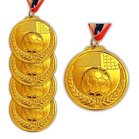 Medalha FUTEBOL BOLA Ouro AX 65mm - YWA 456 - PACK COM 10