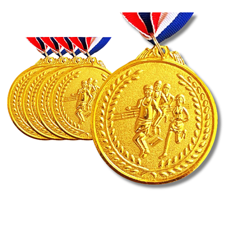 Medalha CORRIDA ATLETISMO AX 65mm Ouro - YWA 456  - PACK COM 10