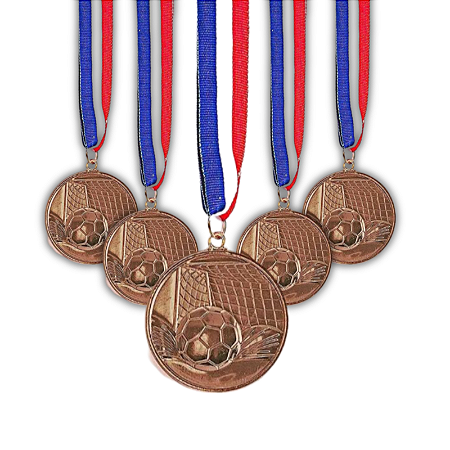 Medalha Futebol Gigante AX Esportes 64mm  3D Bronze - FA489/433 - PACK COM 10