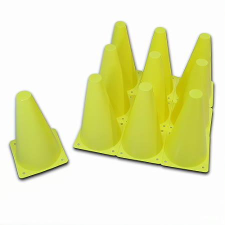 Cone 24cm AMARELO Plástico 588 AX - PACK COM 10 - Amarelo