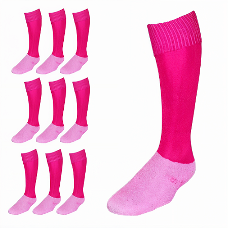 Meião de Futebol AX Esportes Cor PINK- PACK C/ 12 PARES