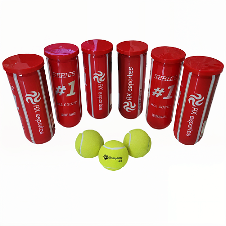 Bola Tênis Tubo com 3 Premium AX Esportes (Tubo com 3) 372 - PACK COM 06