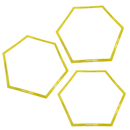 Hexagono AX Agilidade Para Treino 50cm 668 Amarelo - PACK COM 3