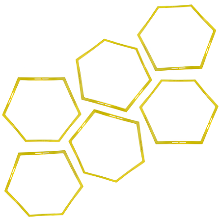 Hexagono AX Agilidade Para Treino 50cm 668 Amarelo - PACK COM 6