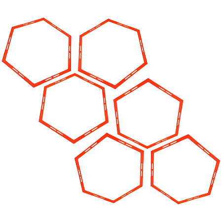 Hexagono AX Agilidade Para Treino 50cm 668 Laranja - PACK COM 6