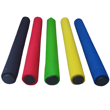 Bastão de Revezamento p/ Atletismo Espumado 30cm AX - PACK 5 CORES