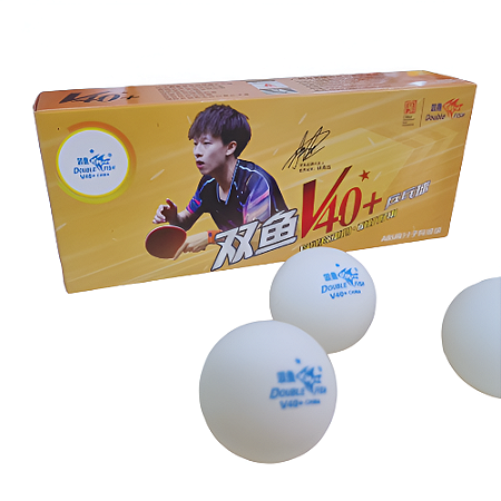 Bola Tênis de Mesa 1 Estrela V40+ com 10 pçs Double Fish ITTF - 712