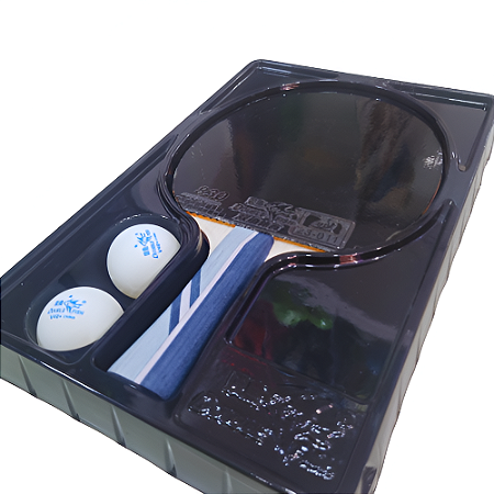 Raquete Tênis de Mesa 3* Double Fish 3A+  Kit c/ 1Raq. + 02 Bolinhas 1 Estrela - 721