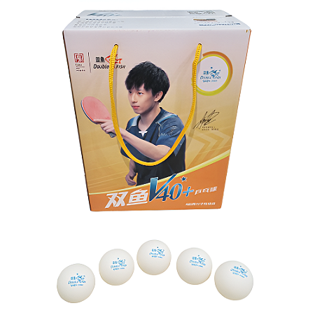 Bola Tênis de Mesa 1 Estrela V40+ Caixa com 100 pçs Double Fish ITTF - 719