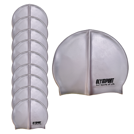 Touca Natação em Silicone AX Esportes Adulto PRATA - PACK COM 10