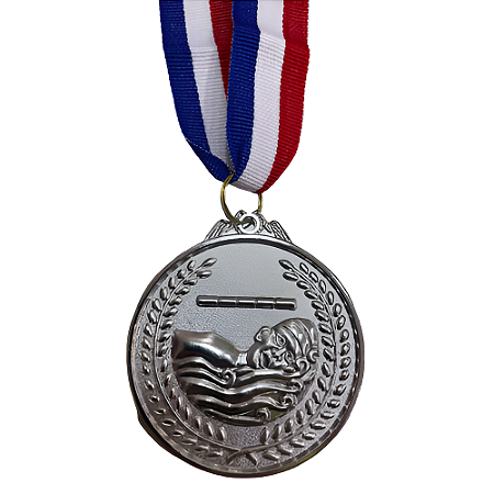 Medalha NATAÇÃO ONDA Prata AX 65mm YWA 470 - EXCLUSIVIDADE