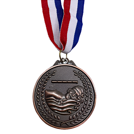 Medalha NATAÇÃO ONDA Bronze AX 65mm YWA 470 - EXCLUSIVIDADE