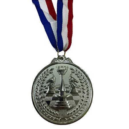 Medalha XADREZ Prata AX 65mm YWA 470 - EXCLUSIVIDADE