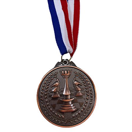 Medalha XADREZ Bronze AX 65mm YWA 470 - EXCLUSIVIDADE