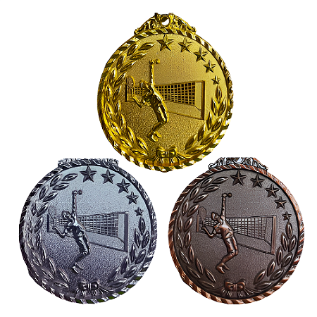 Medalha TENIS Ouro/Prata/Bronze  AX 65mm YWA 470 - PACK COM 3 (1 de Cada)