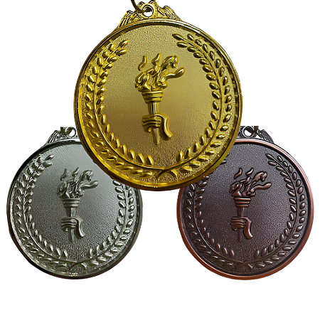 Medalha Honra ao Mérito TOCHA Ouro/Prata/Bronze AX 64mm - YWA 470 - PACK COM 3 (1 de Cada)
