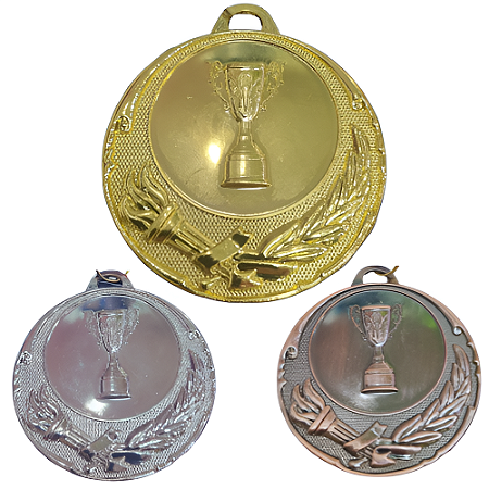 Medalha TAÇA Ouro/Prata/Bronze AX 65mm  YWA 470 / 468 - PACK COM 3 (1 de Cada)