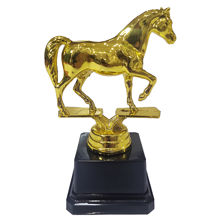 Troféu de Cavalo Equitação Hipismo Montaria 14cm Base 3º Quadrada AX - 830