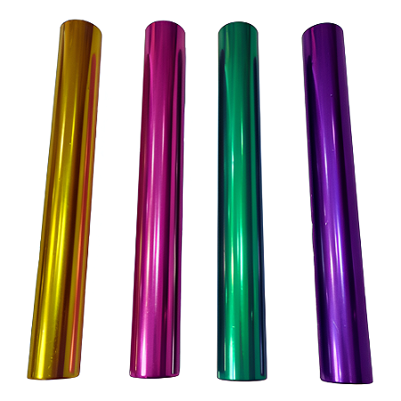 Bastão de Revezamento AX 30cm Alumínio Atletismo 594 - PACK COM 4 CORES (Amarelo, Rosa, Roxo, Verde)