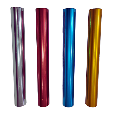 Bastão de Revezamento AX 30cm Alumínio Atletismo 594 - PACK COM 4 CORES (Celeste, Dourado, Prateado, Vermelho)