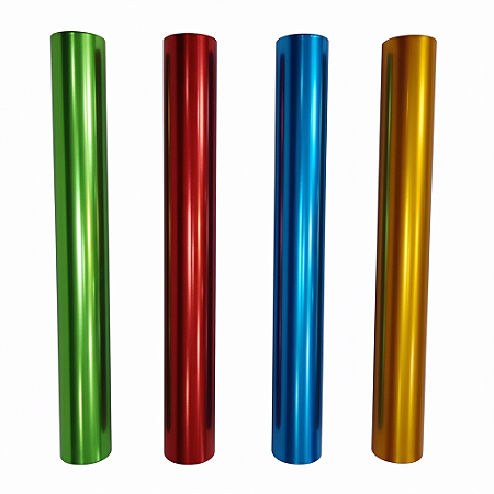 Bastão de Revezamento AX 30cm Alumínio Atletismo 594 - PACK COM 4 CORES (Celeste, Dourado, Verde, Vermelho)