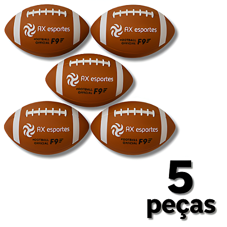 Bola Futebol Americano Marrom Adulto Oficial Tam 9 AX - 708 - PACK COM 5 PEÇAS