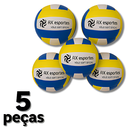 Bola Volei Oficial Soft com Costura AX Promo - 710 - PACK COM 05 PEÇAS
