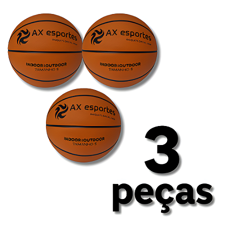 Bola Basquete AX Mirim Infantil TAM 5 Oficial PROMO 701 - PACK COM 03 PEÇAS