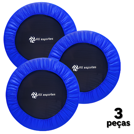 Trampolim Mini Cama Elástica Com Molas e Capa 92cm AX - 899 - PACK COM 3 PEÇAS