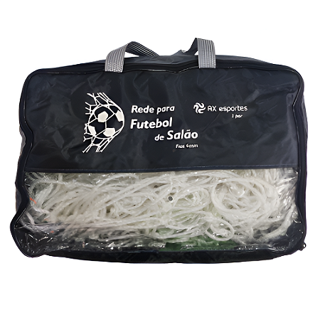 Rede de Futebol Salão Fio 6mm Seda PRO Pesada Top com Bolsa AX Par - 738