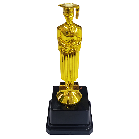 Troféu de Formando/Formatura 17cm Masculino 2º Base Quadrada AX - 823