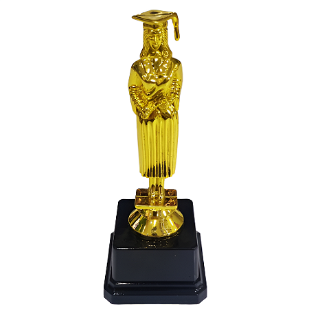 Troféu de Formando/Formatura 18cm Feminino 1º Base Quadrada AX - 822