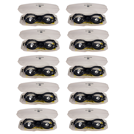 Óculos AX Natação Silicone Advanced Infantil Preto c/ Estojo PROMO - 866 - PACK COM 10