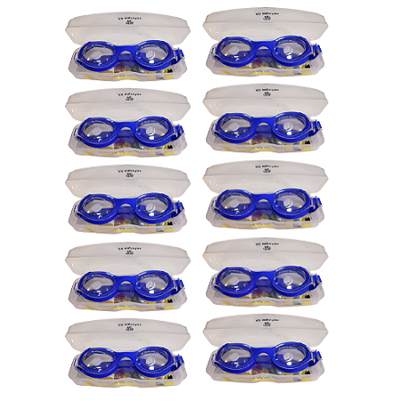 Óculos AX Natação Silicone Advanced Infantil Azul c/ Estojo PROMO - 866 - PACK COM 10