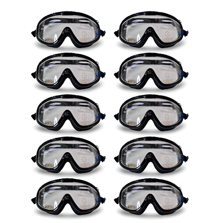 Óculos Natação Infantil Máscara Panorâmica AX Preto Silicone c/ Estojo PROMO - 867 - PACK COM 10