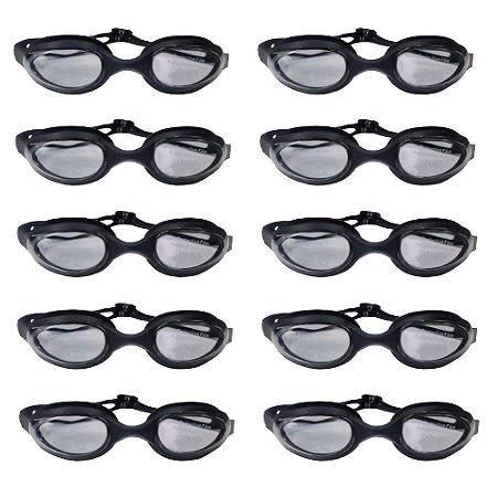 Óculos AX Natação Silicone Advanced Preto Adulto c/ Estojo PROMO - 868 - PACK COM 10
