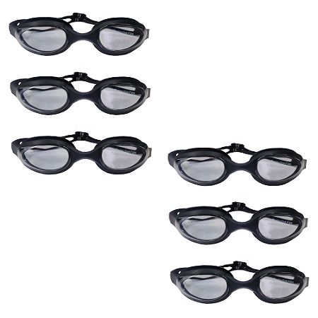 Óculos AX Natação Silicone Advanced Preto Adulto c/ Estojo PROMO - 868 - PACK COM 6