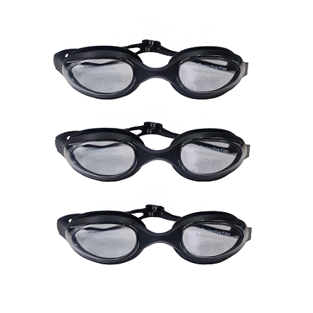 Óculos AX Natação Silicone Advanced Preto Adulto c/ Estojo PROMO - 868 - PACK COM 3
