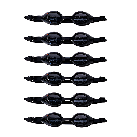 Óculos Natação Adulto AX Silicone Preto com Estojo PROMO - 869 - PACK COM 6
